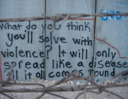 Graffiti auf der Sperrmauer um Bethlehem